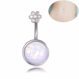 Sexy Round Stone Wasit Belly Dance Crystal Body Jewelry Stainless Steel Rhinestone Navel & Bell Button Piercing Dangle Rings for Women