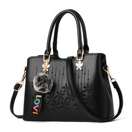 HBP Soft Pu Leather Totes Bag Fashion Messengerbag Female Large Carty Handbag للنساء أكياس الكتف اللون الأسود
