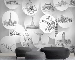 beibehang 3d living room wallpaper TV background wall decoration mural city architecture wallpaper wall 3d papier peint mural 3d