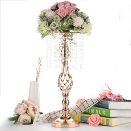 New style Clear Crystal Flower Stand for Floral Arrangement Flower Stand Table Chandelier Wedding Centerpiece senyu0403