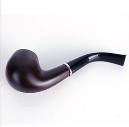 Old-fashioned Hammer Craft of Imitated Ebony Fine Grinding Resin and Circle Tobacco Pipe Retro-antique Smooth Curved Tobacco Tool