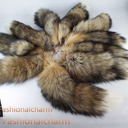 10Pcs/lot- Real Genuine Sun Fox Fur Tail Keychain Cosplay Toy Keyring Car Phone Pendant Tassels