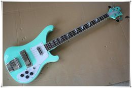 4 Strings Green Body Electric Bass Guitar with Body Binding,White Pickguard,Chrome Hardware,Can be Customised