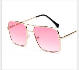 Wholesale-Sunglasses female two-color lens sunglasses men's transparent glasses fashion tide sunglasses