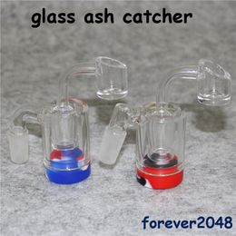 Glass Ash Catcher Bowls With female 14mm Joint Bubbler Glass Ashcatcher bong ashcatchers 5ml Silicone Container