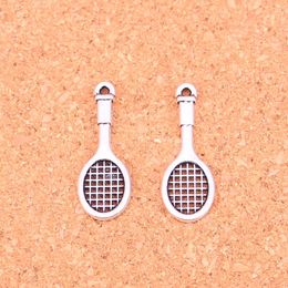 117pcs Charms tennis racket Antique Silver Plated Pendants Making DIY Handmade Tibetan Silver Jewellery 29*10mm