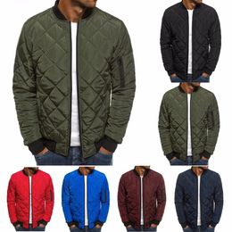 Men Spring Jacket Wind Breaker Casual Light Plaid Parka Solid Color Brand Overcoat Men Thick Clothes Zipper Jackets