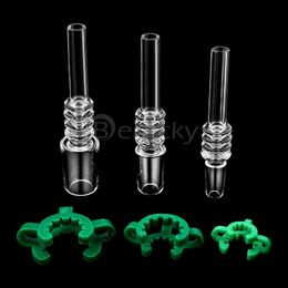 10mm 14mm 18mm Male Quartz Tips Dab Tool With Plastic Keck Clip Quartz Nail Tip Smoking Accessories For NC Glass Bongs Rigs