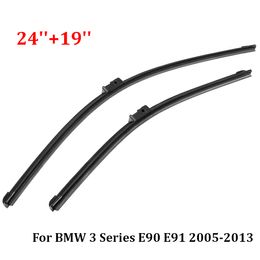Freeshipping Best Sale 2Pcs/Set 24inch+19inch Right Front Window Windscreen Wiper Blades For BMW 3 Series E90 E91 2005-2013 A073S
