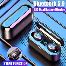 F9 TWS Earphones Wireless Bluetooth 5.0 HIFI Earbuds Stereo Bass headset With MIC 2000mAh Rechargeable PK i10 i12 i11 i100 tws