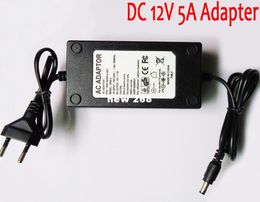 Freeshipping +Tracking 5Pcs AC 100-240V 60W Converter Adapter DC 12V 5A Power Supply For Dedicated 3528 5050 RGB Led Strips