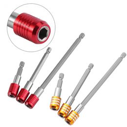 Freeshipping Hot Sale 60/100/150mm 6.35mm Hex Shank Screwdriver Extension Bit Holder (Red) Drill Bit Socket