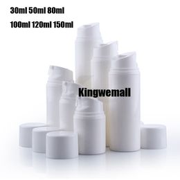 80ml pp white vacuumn airless bottle with pump for cosmetic packaging free shipping 300pcs/lot