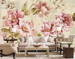 custom 3D Waterproof Photo Wallpaper For Walls 3D Mural Painting Bedroom TV Background Home Decor Vintage flower Wall Mural 3d