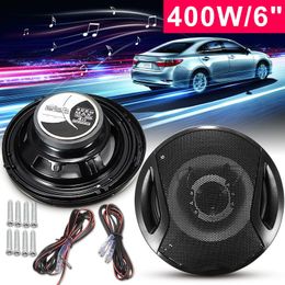 Freeshipping 2Pcs Universal 6 Inch 12V 400W Car Subwoofer Max Iron Plastic 2-Way 2 Voice Coaxial Audio Car Speakers Car Sound