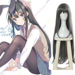 Rascal Does Not Dream of Bunny Girl Sakurajima Mai Grey Hair CosplRascal Does Not Dream of Bunny Girl Sakurajima Mai Grey Hair Cosplay Full