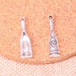 60pcs Charms red wine bottle sweet 30*8mm Antique Making pendant fit,Vintage Tibetan Silver,DIY Handmade Jewellery