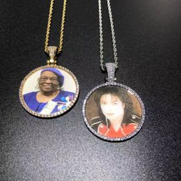 Custom High Quality Picture pendant Hip hop custom personality Photo Pendant Whole sale Female jewelry picture pendant necklace engrave