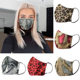 Leopard Printed Face Masks 9 Colours Double Layer Anti Dust Washable Riding Cycling Outdoor Mouth Covers OOA8043