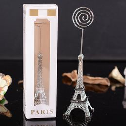 Paris Eiffel Tower Table Card Holder Metal Seat Clamp Memo Message Holder Wedding Birthday Party Decor Gifts LX1394