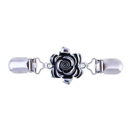 Mujeres Suéter Cárdigan Blusa Camisa tipo Chal De Clips De Flores Broche Pin Collar ret 3O4