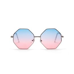Luxo-quente venda mulheres moda quadrado óculos de sol colorido transparente lente marinha sol óculos elegante designer de marca polígono de vidro de vidro