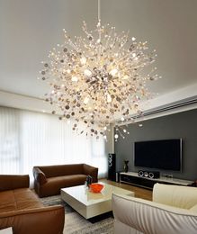 Modern chandelier living room study room E14 led lustres light k9 crystal luminaria Color Changing Ceiling Chandeliers Pendant
