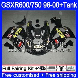 Bodys +Tank For SUZUKI SRAD GSXR 750 600 RIZLA black light 1996 1997 1998 1999 2000 291HM.50 GSXR600 GSXR-750 GSXR750 96 97 98 99 00 Fairing