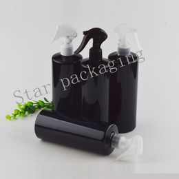 12pcs 500ML empty black trigger spray pump plastic bottles , DIY 500cc cleaning pump sprayer trigger container bottles for water