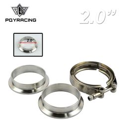 PQY - 2" V-Band clamp flange Kit (Stainless Steel 304 Clamp+SUS304 Flange) For turbo exhaust downpipe PQY5281
