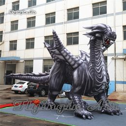 Customized Large Inflatable Dragon Model Evil Ancient Flying Dragon Balloon With Long Tail For Halloween Decoration