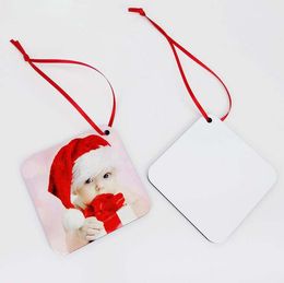 Christmas Decoration sublimation mdf festival ornaments Double Square Round shape decorations heat transfer printing