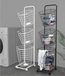 Storage rack clothes Lou baskets Laundry Organisation household classification Nordic multi-layer dirty basket iron