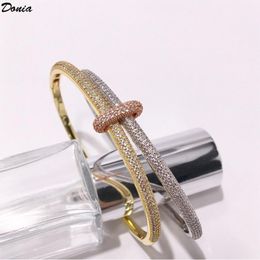 Donia Jewellery luxury bangle tri-color ring exaggerated full diamond micro-inlaid zircon bracelet personality fashion designer bracelet