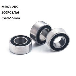500pcs/lot MR63-2RS MR63RS Bearings MR63 RS 2RS 3x6x2.5mm Miniature Mini Deep Groove Ball Bearing 3*6*2.5mm 673-2RS