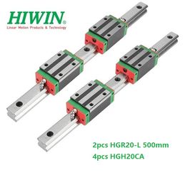 2pcs Original New HIWIN HGR20 - 500mm linear guide/rail + 4pcs HGH20CA linear narrow blocks for cnc router parts