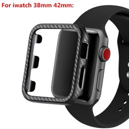 Lightweight Carbon Fiber PC Protect Cover for Apple Watch Series 4 3 2 1 Case Bumper for iWatch 40 44mm 38 42mm Frame Accessories