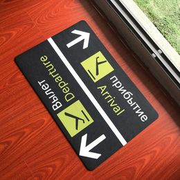 Russian Funny Arrival Departure Welcome Mat Entrance Novelty Doormats Floor Airport Sign Non Slip Rubber Indoor Mats Rug Carpet