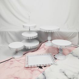 white metal cake stand