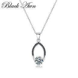 Fashion 925 Silver plated Jewelry Crystal Heart Chain Pendant Necklace P086 