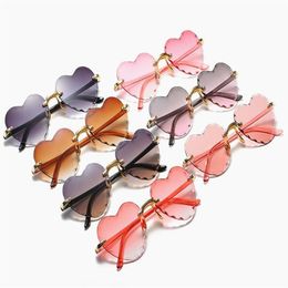 Gafas de sol sin marco Heart gafas de sol rosadas en formamujer 