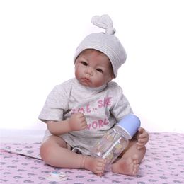 55cm Sleep White Nicery Reborn Baby Doll Soft Silicone Girl Toy 20in