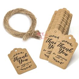 100PCS Partyangebot Runden Handgefertigt Kraftpapier Bowknot Geschenkanhänger