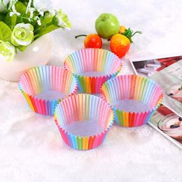 100 Pcs Rainbow Color Cupcake Liner Paper Baking Cup Muffin Cases Cake Mold Small Box Tray Decorating Tools 100 Pcs Rainbow Color Cupcake Liner Paper Baking Cup Muffin Cases Cake Mold Small Box Tray Decorating Tools