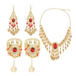 red dance earrings