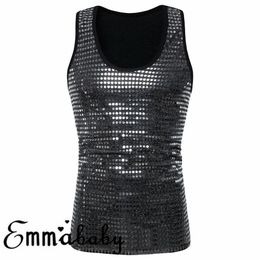 silver sequin vest top