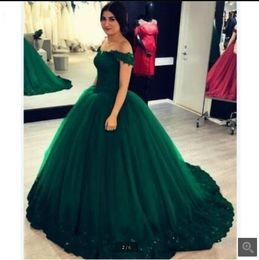 emerald green ball gown