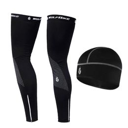 Reflective Cycling Bike Windproof Fleece Leg Warmer Guard Knee Warm Sleeve