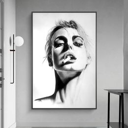 Stampa originale di Black /& White dipinto figura di Studio Ritratto Donna Nudo Decor