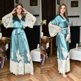long silk robe with train